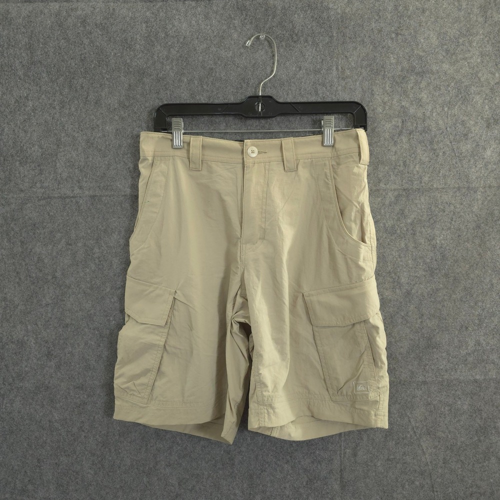 REI Co-op Sahara Cargo Shorts Mens Medium Beige Hiking‎ Outdoor Nylon